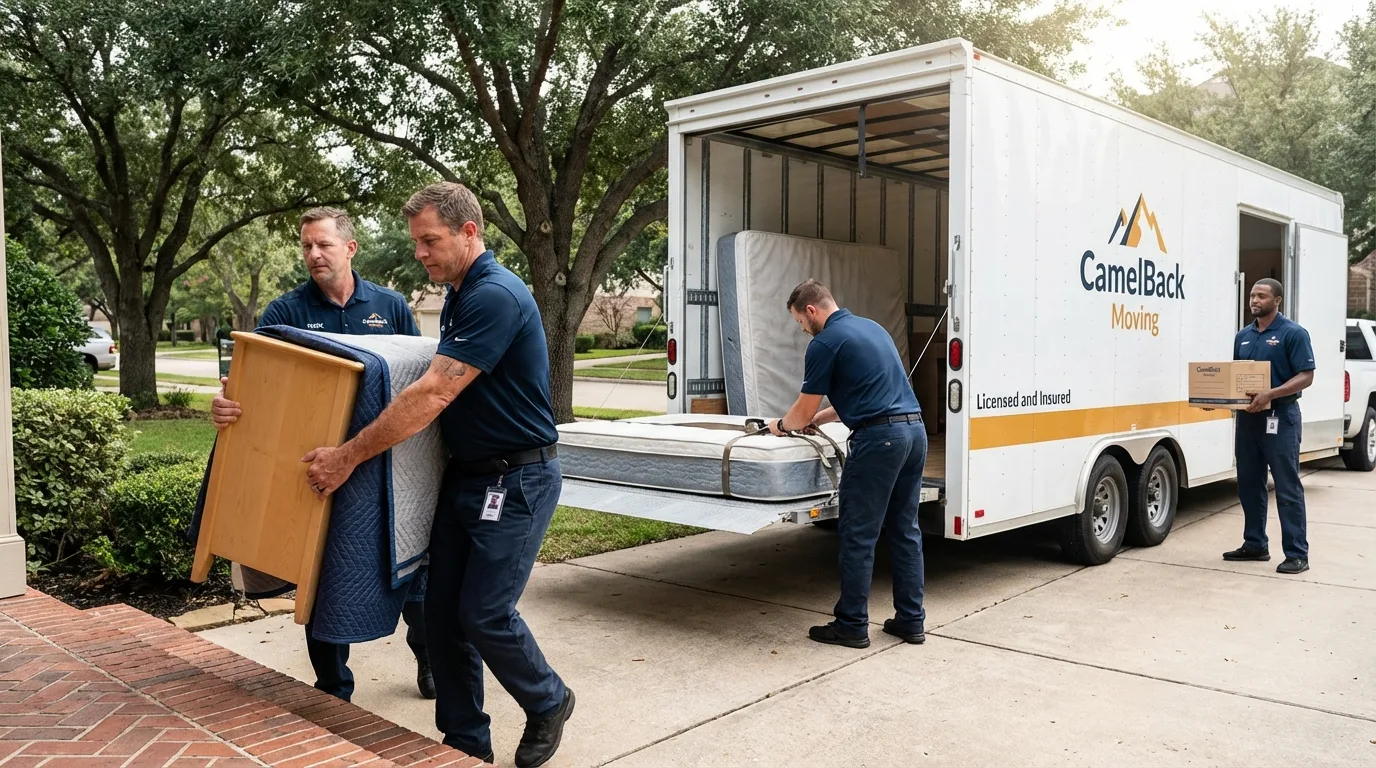 Crew loading residential truck for cross-state move from Lebanon, KY