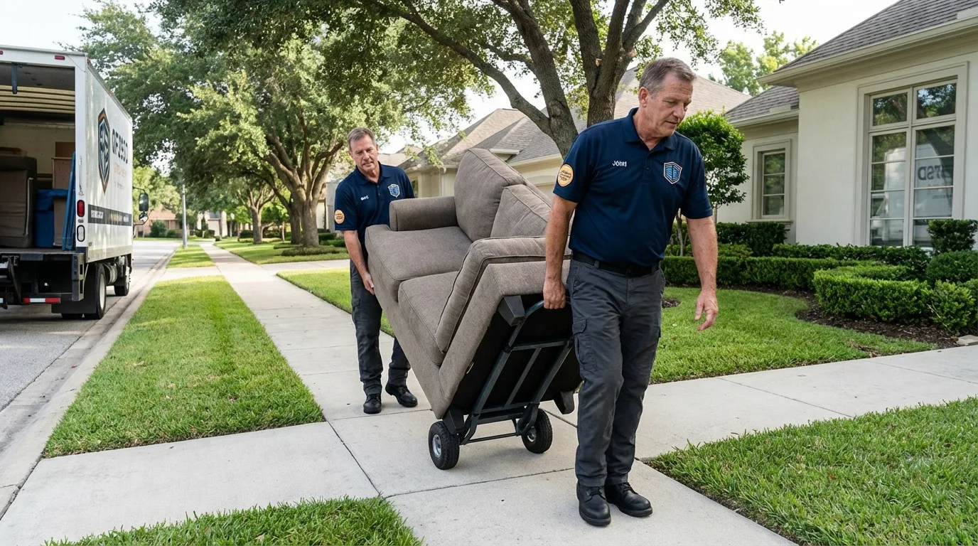 Local residential moving crew loading furniture in Lebanon, KY